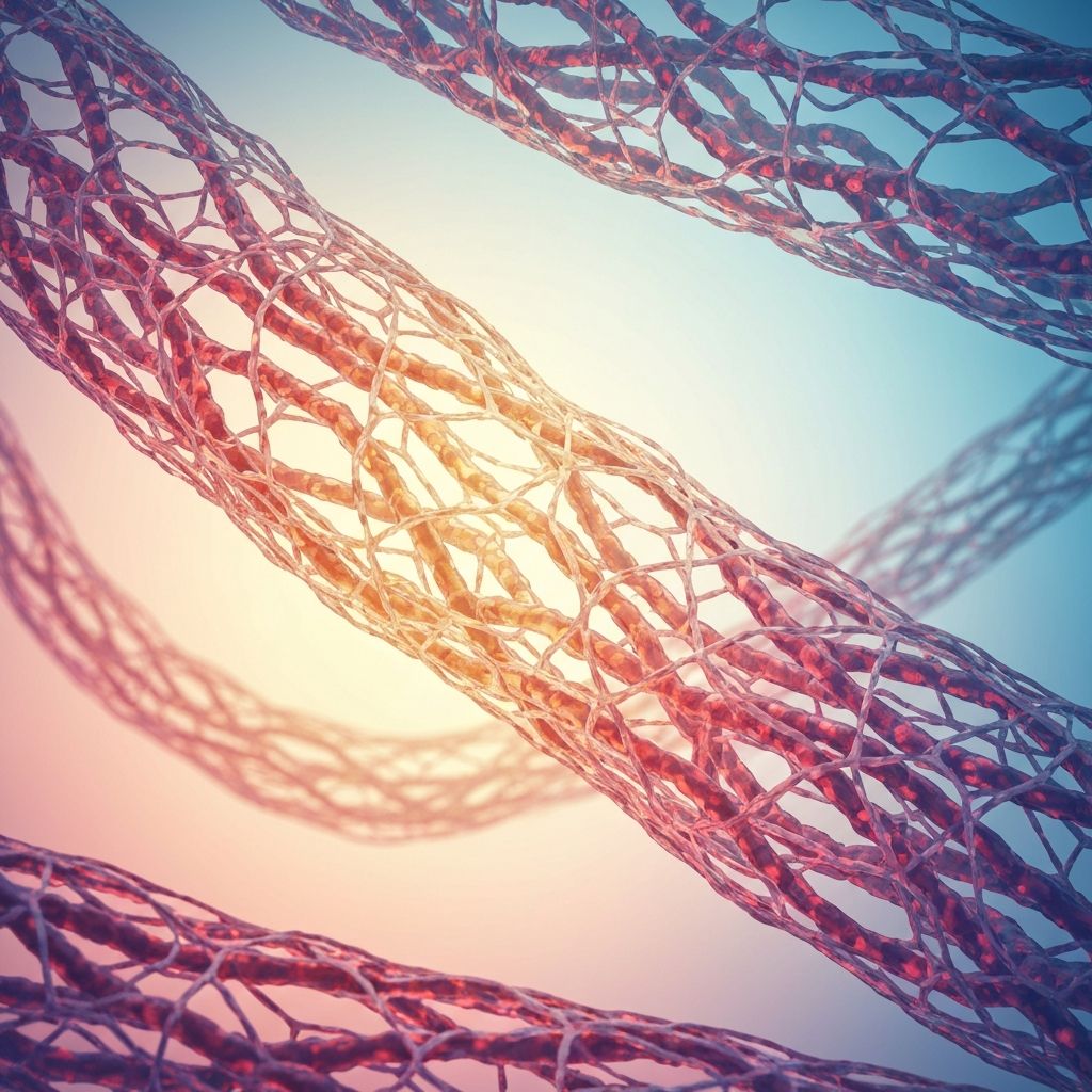 Collagen fiber structure scientific illustration